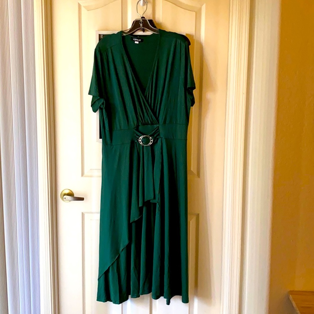 Espralia Short Sleeve Cocktail Dress Women’s Plus 20W hunter Green